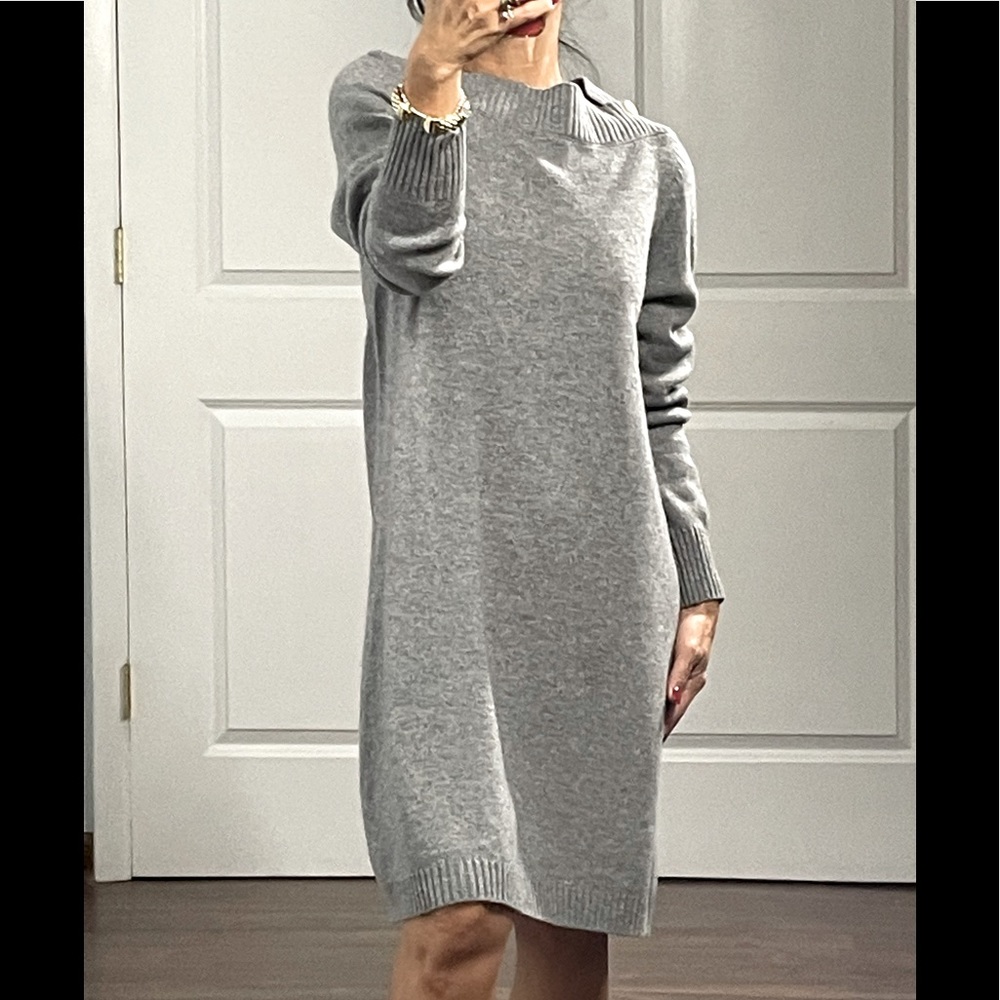 Gran Sasso Cashmere Blend Gray Sweater Dress size IT 48 - Picture 3 of 12